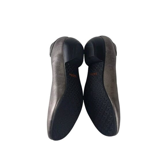 Taos Womens Shoes Debut Size 8.5 Pewter Gray Leather Low Heel Pump - Picture 3 of 10